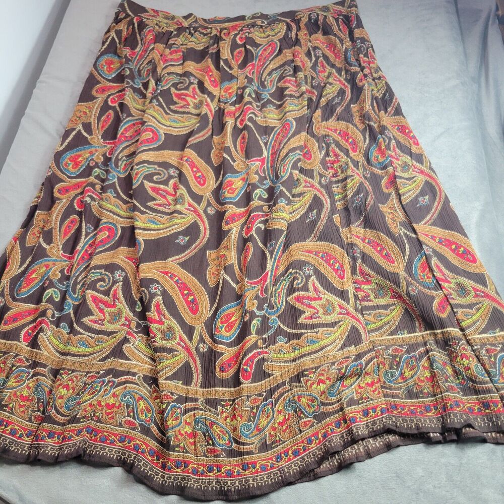 Handmade Maxi Skirt‎ Womens Large Black Long Patchwork Modest Comfort Lined Top